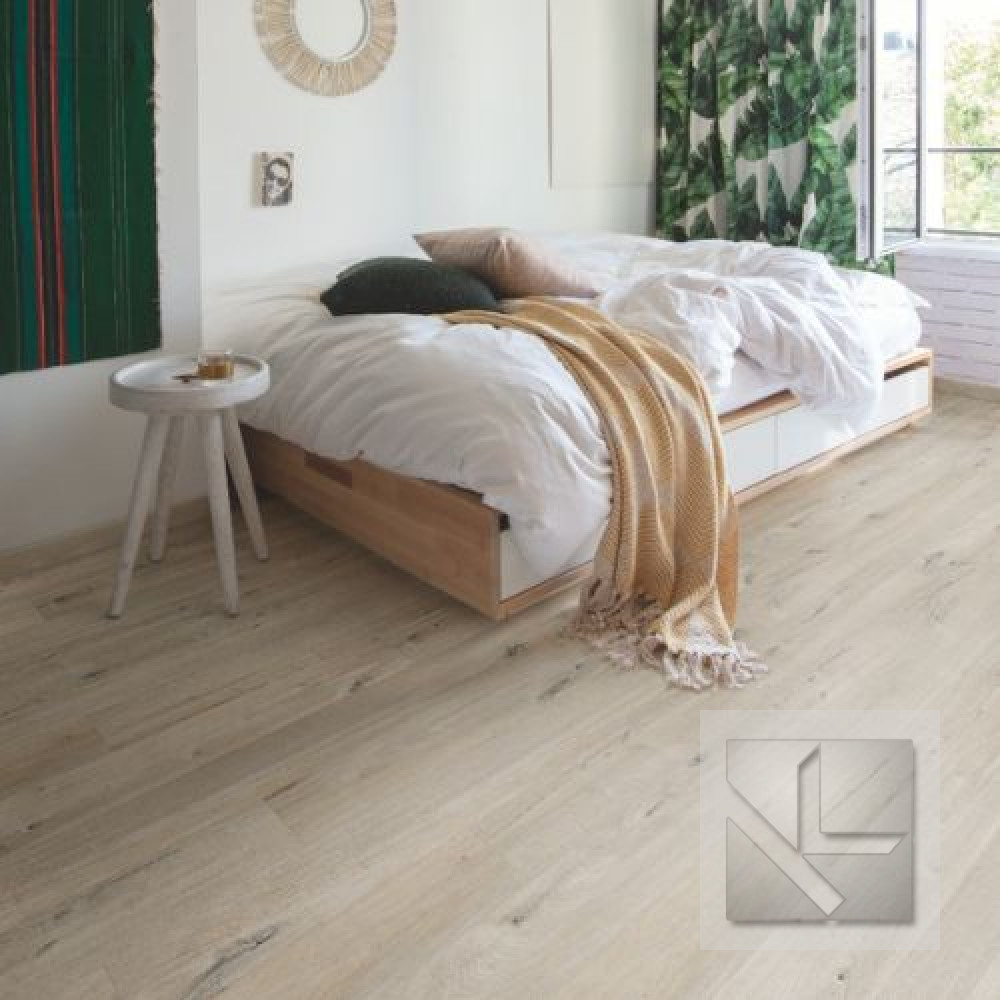 Кварц вінілова плитка для підлоги Quick-Step Bloom Cotton Oak White Blush AVMPU40200