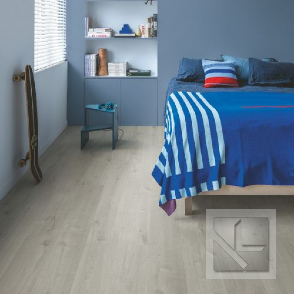 Кварц вінілова плитка для підлоги Quick-Step Bloom Cotton Oak Cold Grey AVMPU40201